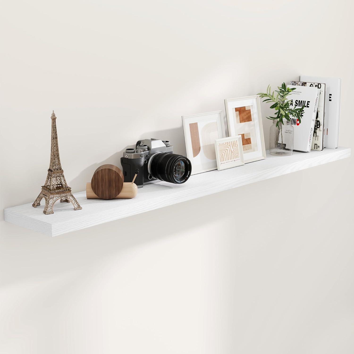 72 Inch Floating Shelves White, 72 x 9 Rustic Wooden Fireplace Mantel, 9 Inch Floating Shelf for