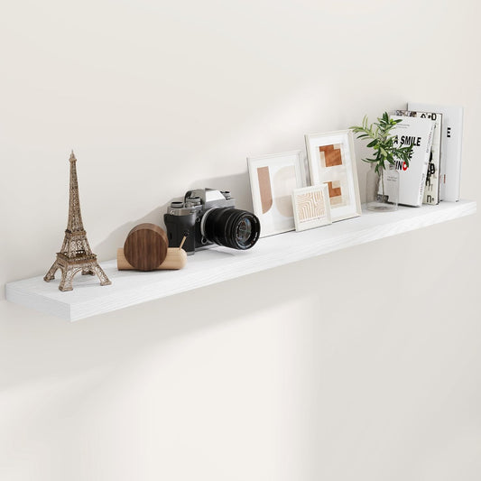 72 Inch Floating Shelves White, 72 x 9 Rustic Wooden Fireplace Mantel, 9 Inch Floating Shelf for