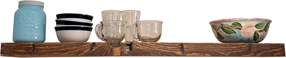 joelsantiques 48 Inch Wooden Floating Shelves for Wall - 48x9x2 in - Made of Natural Wood - Long