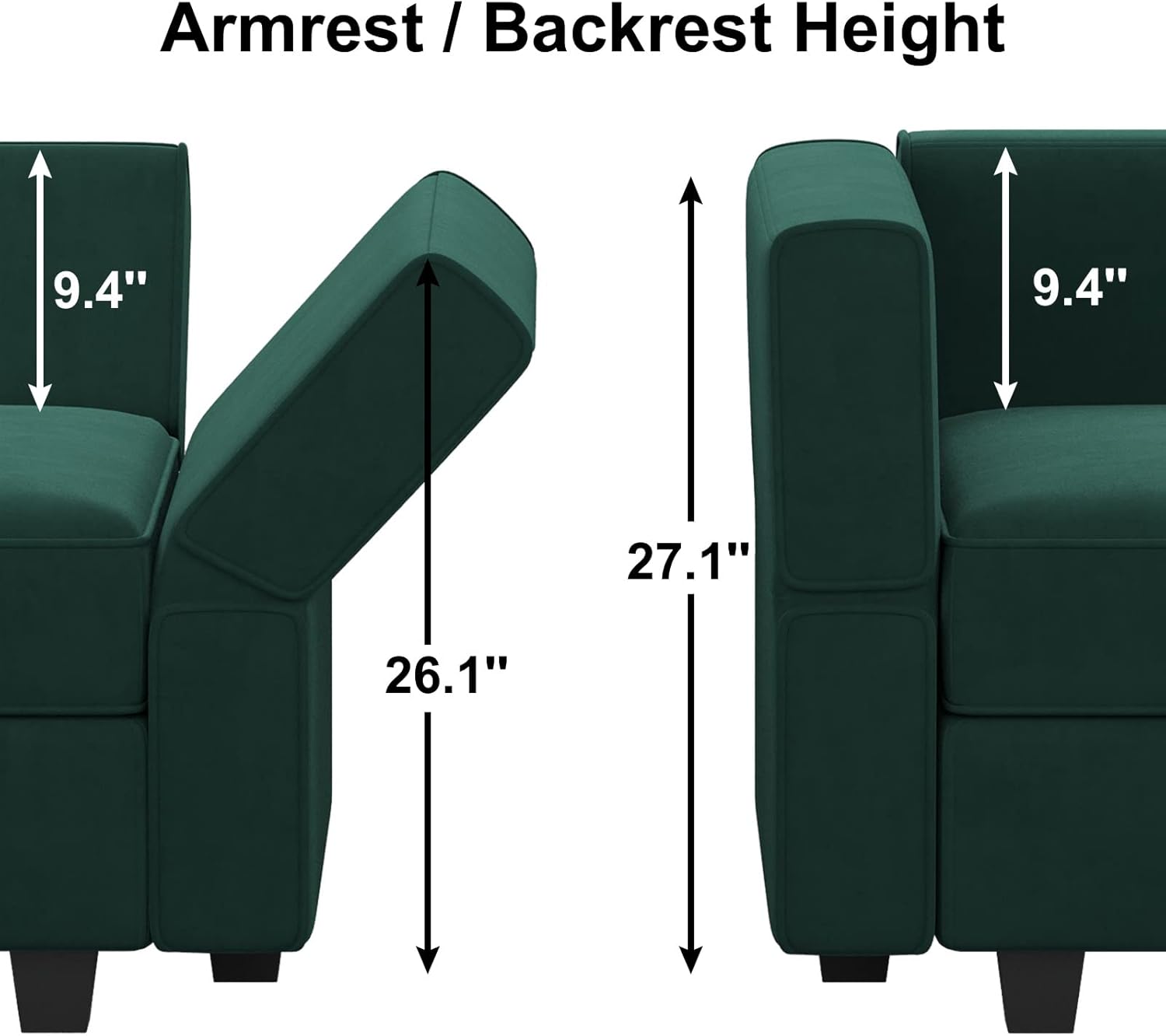 Belffin Modular Sectional Sofa Oversized U Shaped Sectional Couch with Reversible Chaise Velvet