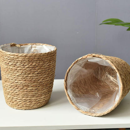 Home Decor Woven Straw Flower Pot Seagrass Planters Basket Garden Plant Pot Containers Wicker