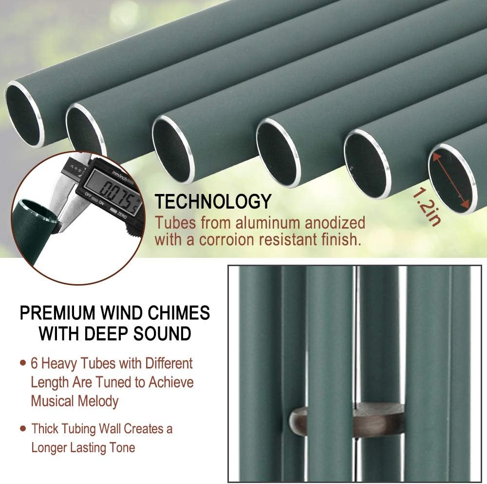Wind Chimes Outdoor Large Deep Tone, 44 Inches Sympathy Wind Chimes Tuned Soothing Melody, Memorial