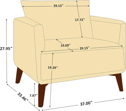 Oversized Accent Chair Modern Boucle Armchair for Living Room- 37" Wide Accent Chair with Solid