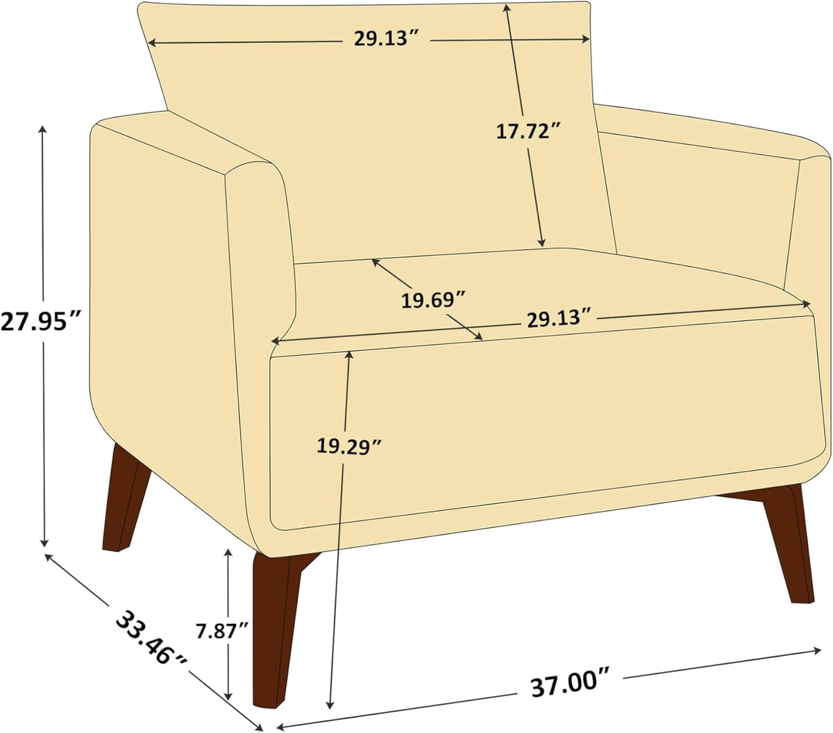 Oversized Accent Chair Modern Boucle Armchair for Living Room- 37" Wide Accent Chair with Solid