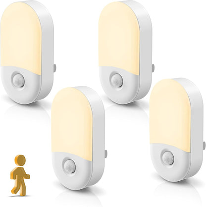 L LOHAS LED Motion Sensor Night Light, Motion Activated Night Light, 4Pack, 3000K Warm White, Night