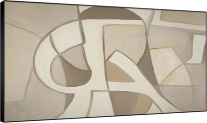 SIGNWIN 30"x60" Extra Large Framed Wall Art Neutral Abstract Geometric in Mid-Century Style