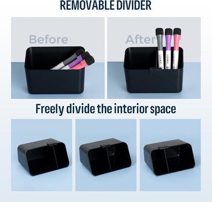 loukin Magnetic & Adhesive Dry Erase Marker Holder with Diver, 1 Small + 1 Mini, Magnetic Storage