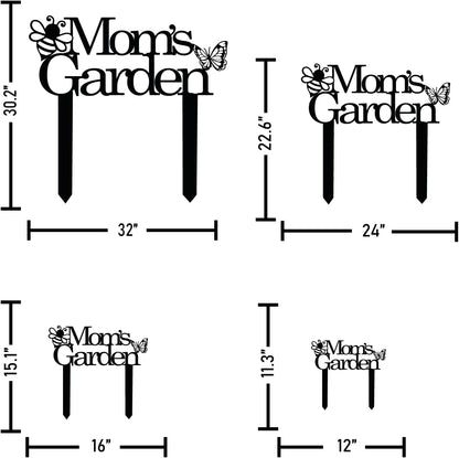 Custom Patio Meta Sign with Stake, Bee and Butterfly Decoration, Farmhouse Yard Art - Personalized