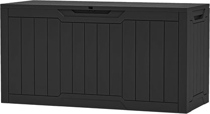 YITAHOME 80-Gallon Waterproof Resin Outdoor Storage Box, Lockable Storage Container for Outdoor
