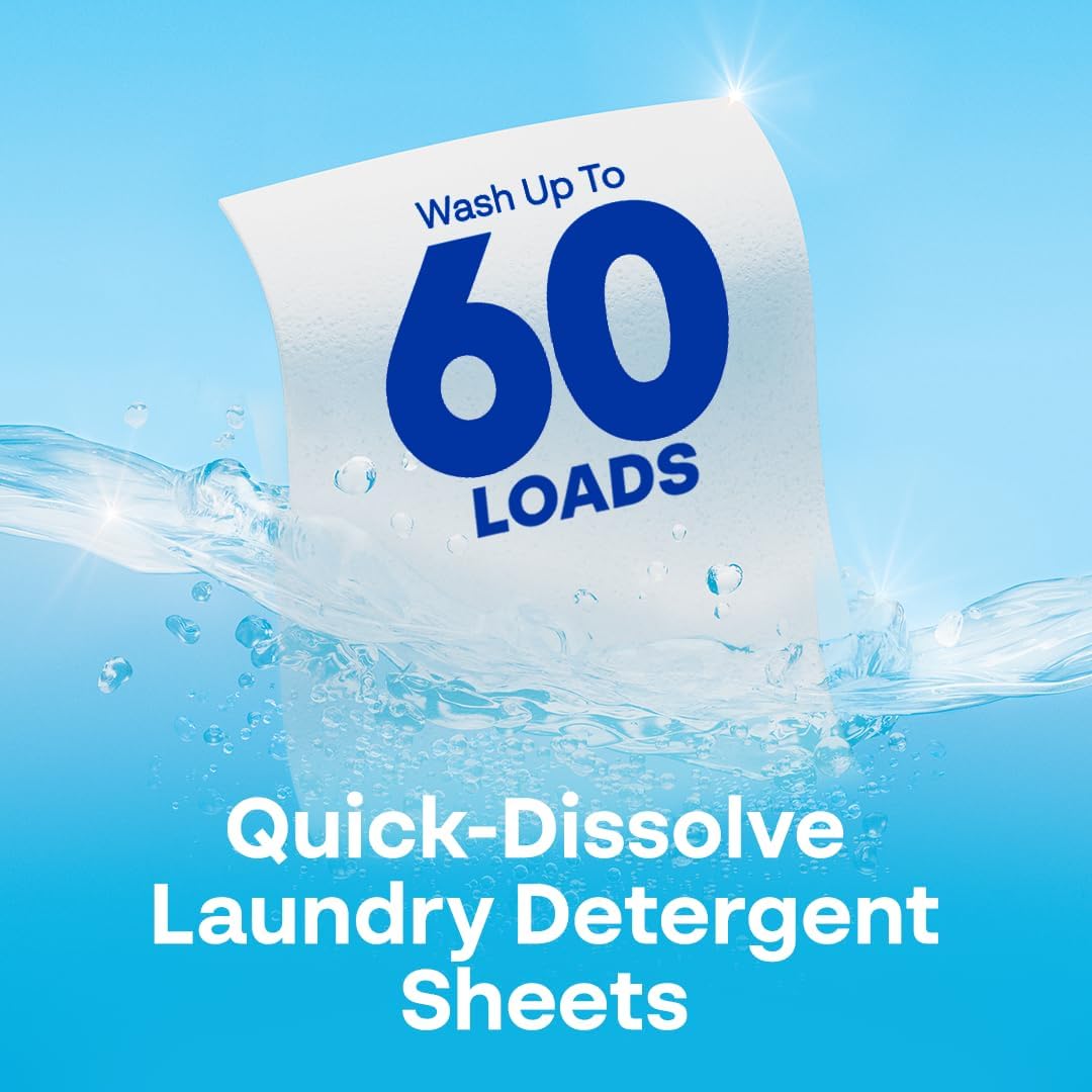 Earth Breeze Laundry Detergent Sheets Fragrance-Free - 60 Loads Eco Liquidless Soap