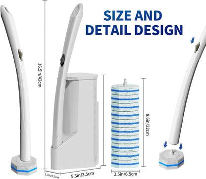 Disposable Toilet Brush Cleaning System, Two Sets of Wands and 60p Refills Pads Replacement Heads