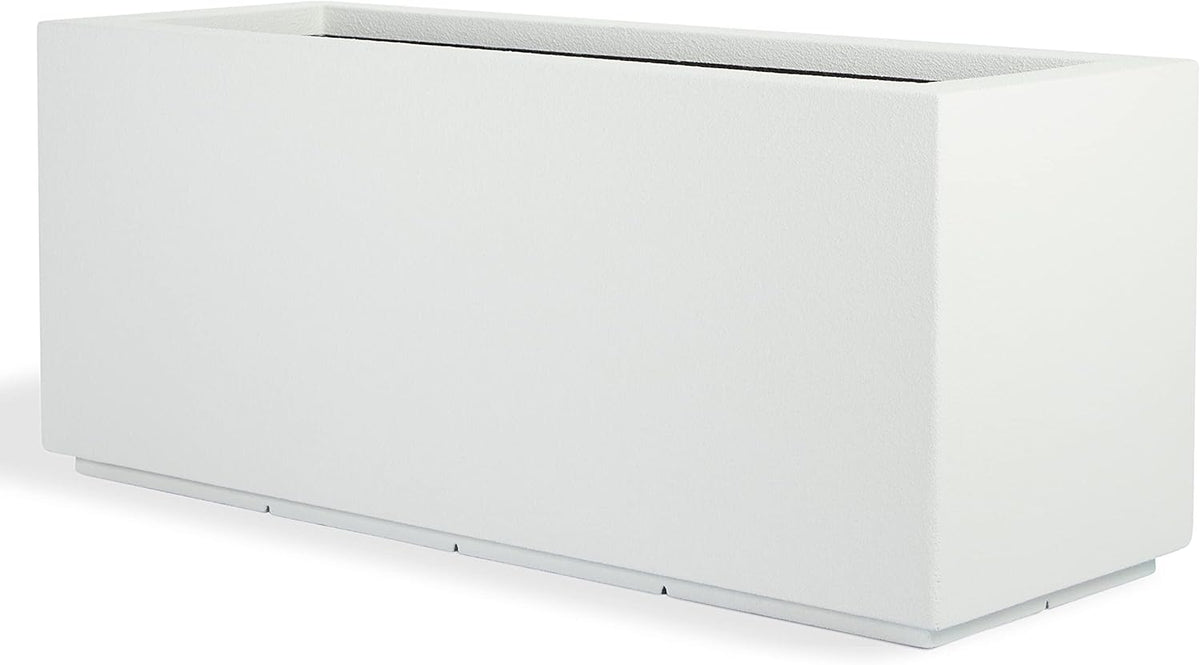 PolyStone Milan Tall Modern Outdoor/Indoor Rectangular Trough Planter, 46" L X 17" W X 19" H