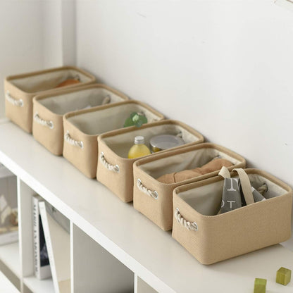 TheWarmHome Storage Basket for Organizing - Small 6 Pack 11.8x7.8x5.2 inch Fabric Storage Cubes