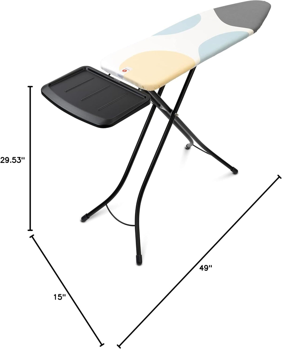Brabantia Size B Ironing Board (49x15 in) 7 Height Options, Solid Steam Unit Rest Holder (Spring