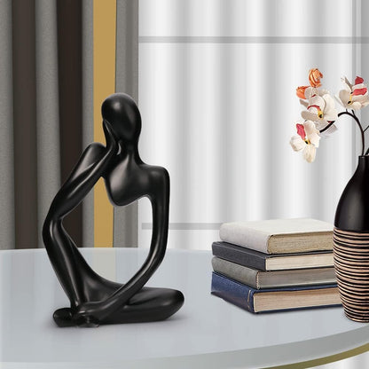 Home Decor Thinker Statue Accents, Set of 3 Thinker Sculptures Office Decor Modern Abstract Resin