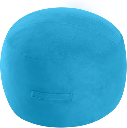 MeMoreCool Round Stuffed Pouf Ottoman Foot Rest, Floor Pouf Foot Stool with Soft Foam Chunk