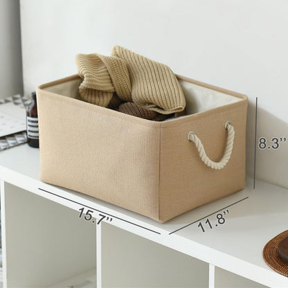 TheWarmHome Organization and Storage Bin for Shelves - Large 3 Pack 16x12x8 inch Storage Basket for