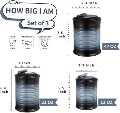 Nihow Ceramic Food Storage Jar Sets: Container with Air Tight Ceramic Lid for