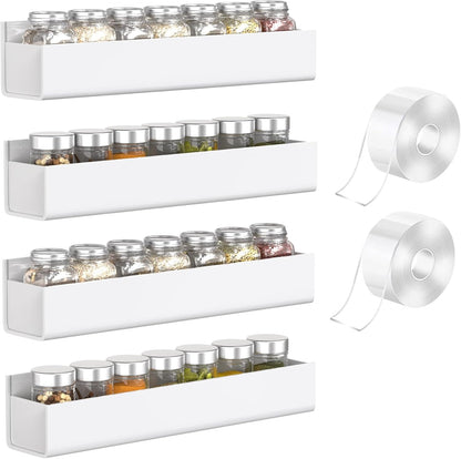 PMMASTO Adhesive Acrylic Spice Rack Organizer for Wall with Nano Double Sided Tape, Spice Shelf