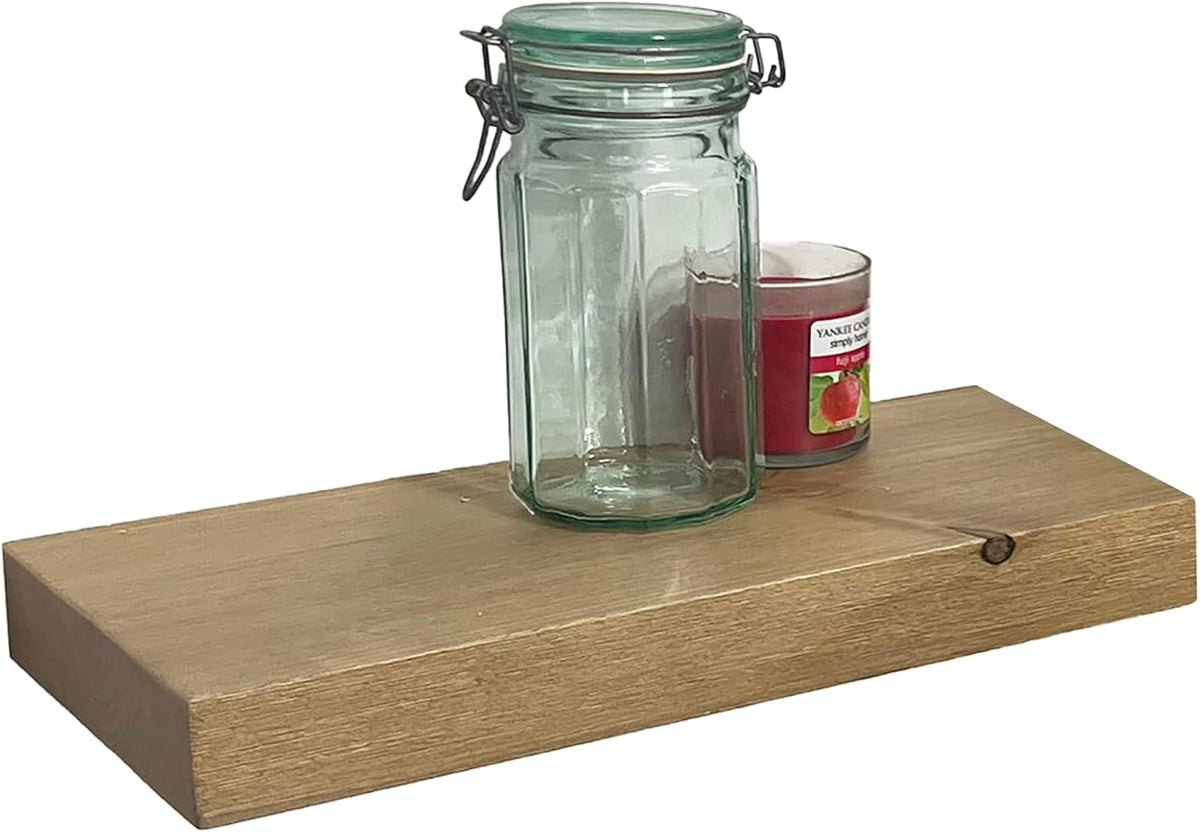 joelsantiques - 18 Inch Wooden Floating Shelves for Wall - 18x6x2 in - Made of Natural Wood - Short