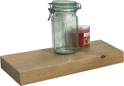joelsantiques - 18 Inch Wooden Floating Shelves for Wall - 18x6x2 in - Made of Natural Wood - Short