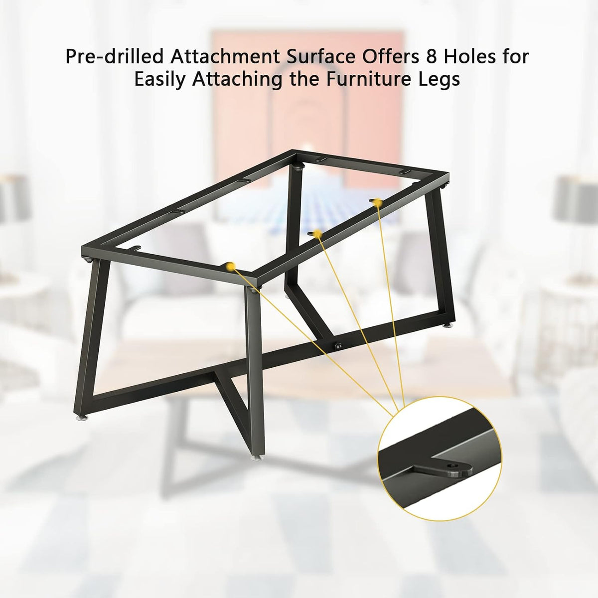 18 Inch Metal Coffee Table Legs, DIY Geometry Desk Base for Table Heavy Duty Furniture Legs for