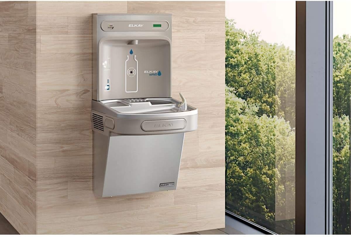 Elkay LZSG8WSK EZH2O Wall Mounted Drinking Fountain and Hands Free Bottle Filling Station with