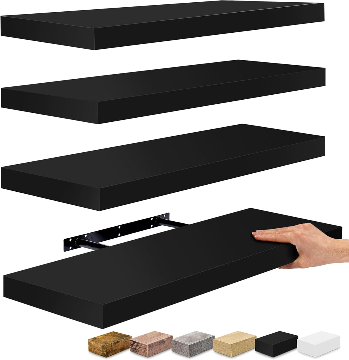 Sorbus Floating Shelves for Wall - 24" Bathroom Shelves, Wall Decor for Bedroom, Kitchen, Living