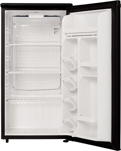 E-Star 3.3 Cu Ft Mini Fridge without Freezer - AUTO DEFROST, Reversible Single Door, Glass Shelf