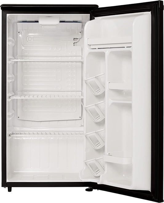 E-Star 3.3 Cu Ft Mini Fridge without Freezer - AUTO DEFROST, Reversible Single Door, Glass Shelf