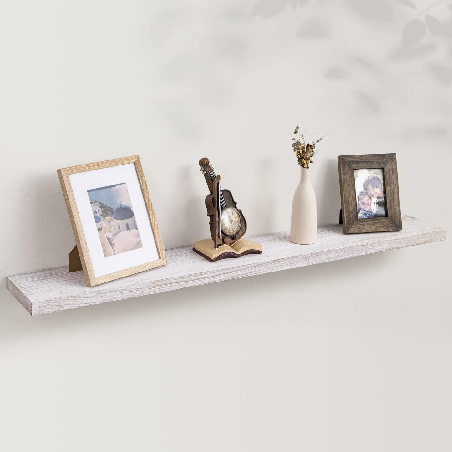 Axeman Floating Shelves for Wall, Rustic Elm Wood 48''W x 8" D Wall Shelf with Invisible Bracket