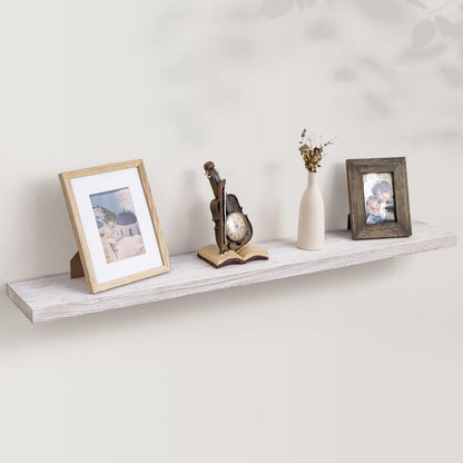 Axeman Floating Shelves for Wall, Rustic Elm Wood 48''W x 8" D Wall Shelf with Invisible Bracket
