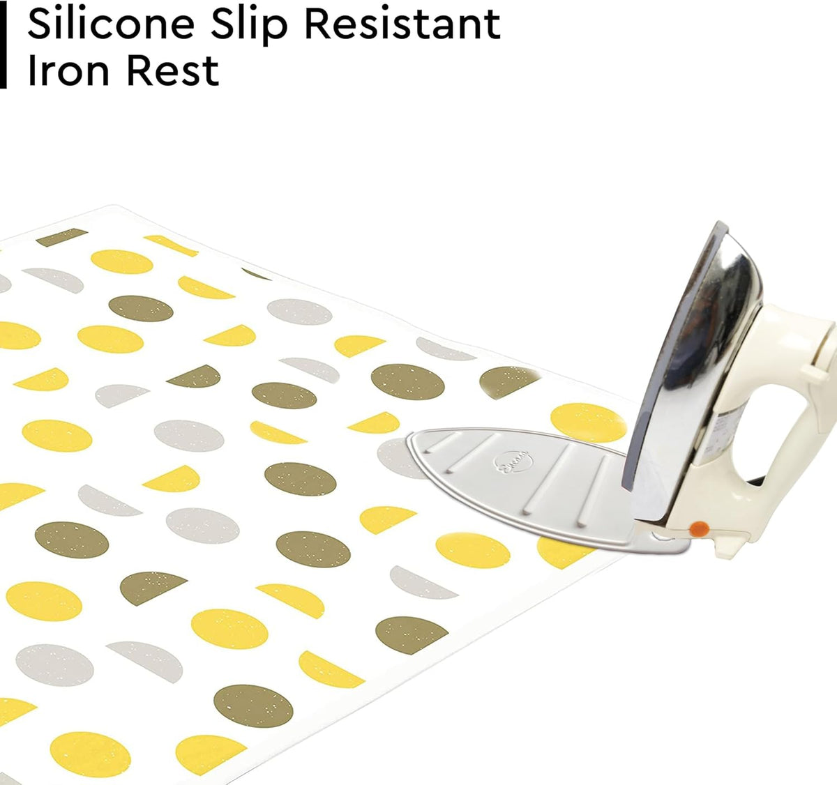 Encasa XO Ironing Mat/Pad (Large 48"x28") with 3mm Padding & Silicone Iron Rest for Steam Pressing