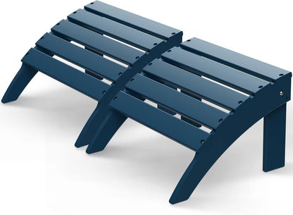 GreenVines Adirondack Ottoman Set of 2, HDPE All Weather Outdoor Folding Footrest, Plastic