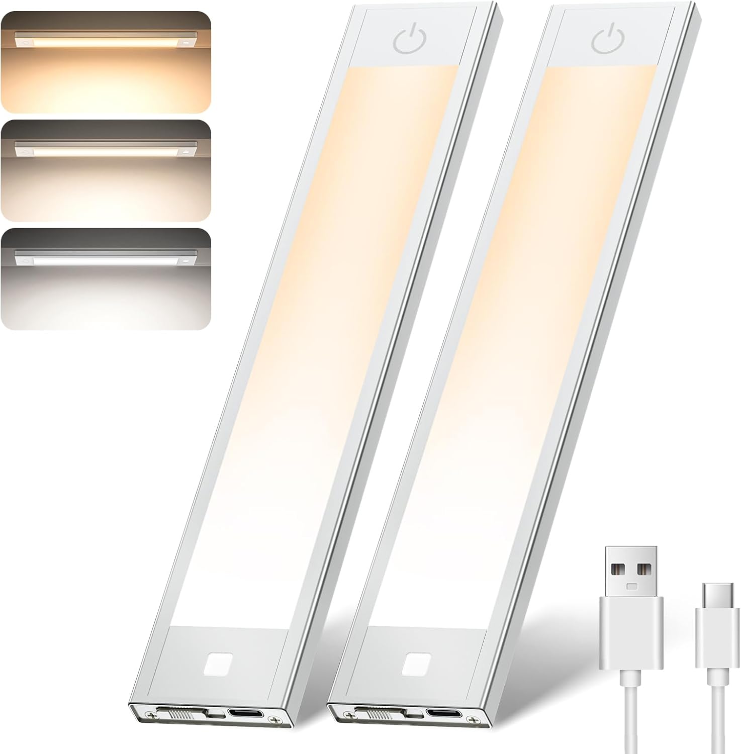 VST 72 LEDs Motion Sensor Lights Indoor 3 Color Temps, Dimmable Under Cabinet Lighting, 1800mAh