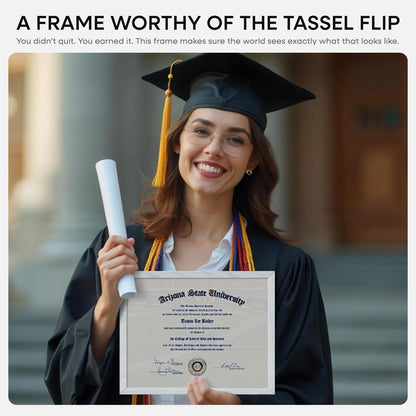 Homeforia 8.5 x 11 Diploma Frame White Wood, High End Oak 8.5x11 Certificate Frames, 11x8.5