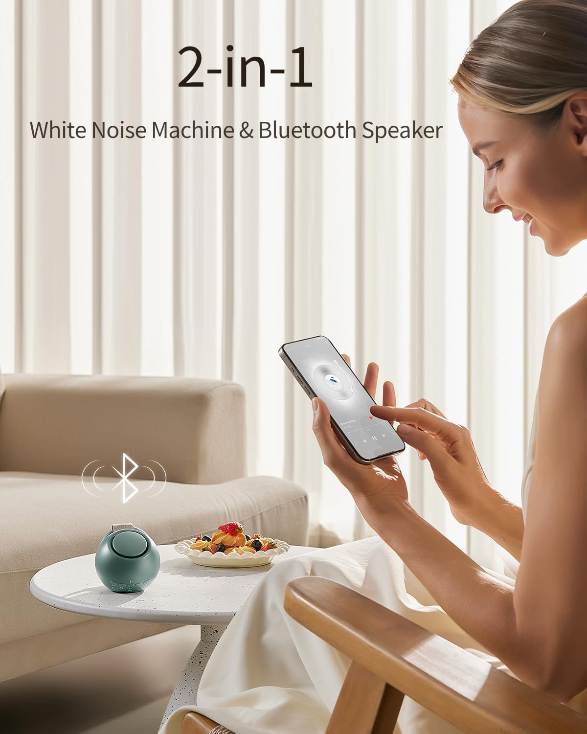 2025 Mom's Choice Awards, Portable Sound Machine for Baby Adult, AI Cry Detection, 18 Soothing