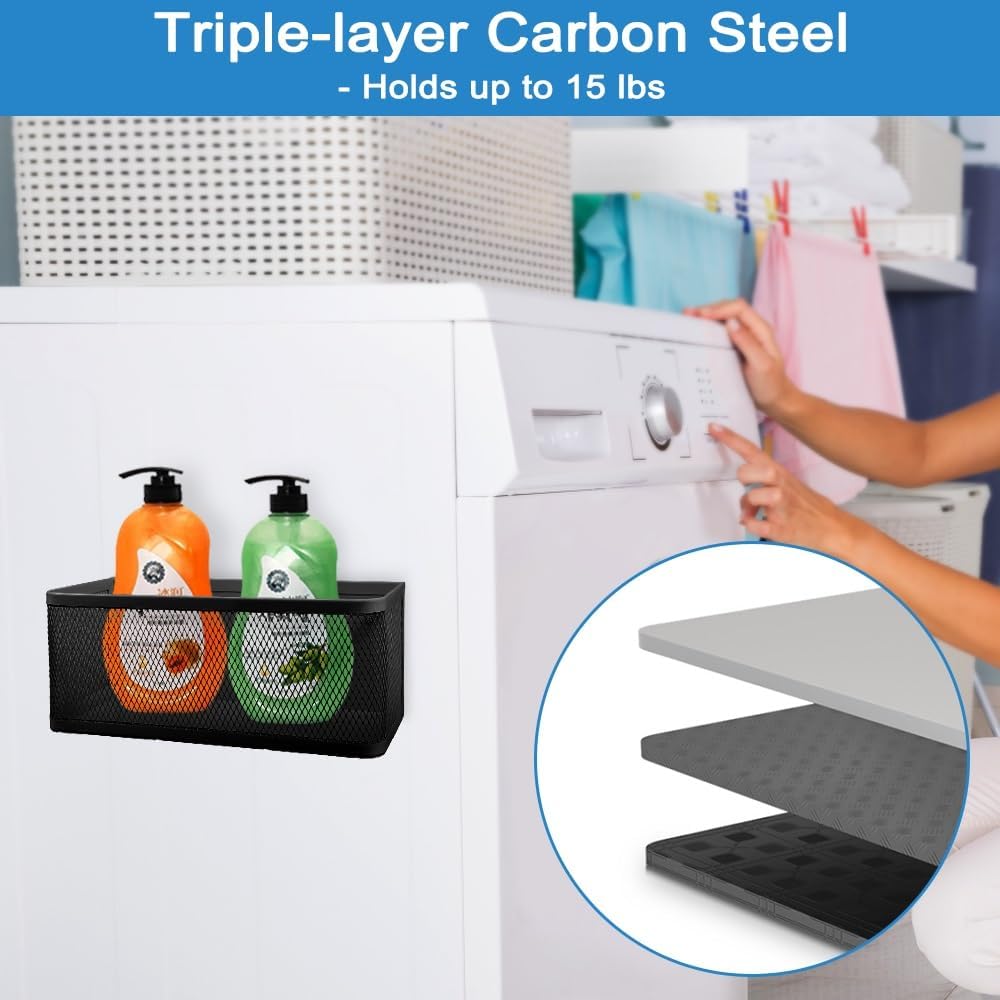 Picowe Magnetic Laundry Organizer, Large Magnet Basket for Laundry Room,16.5lb Capacity Magnetic