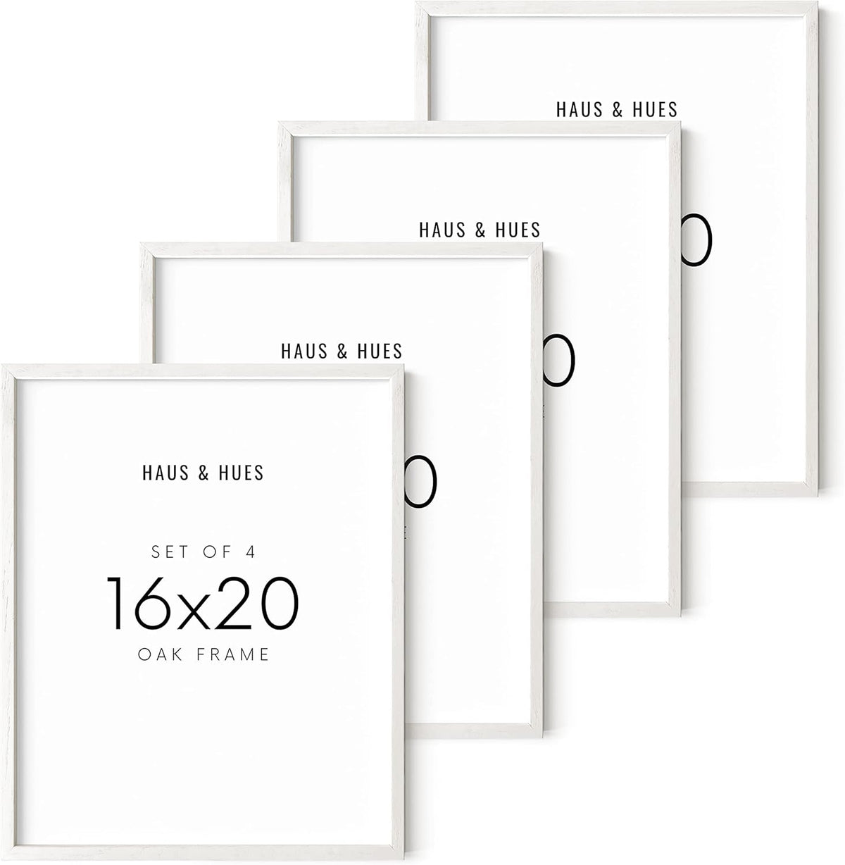 Haus and Hues Oak Frames Set of 4 - 16x20 Art Frames for Wall, Poster and Photo Display