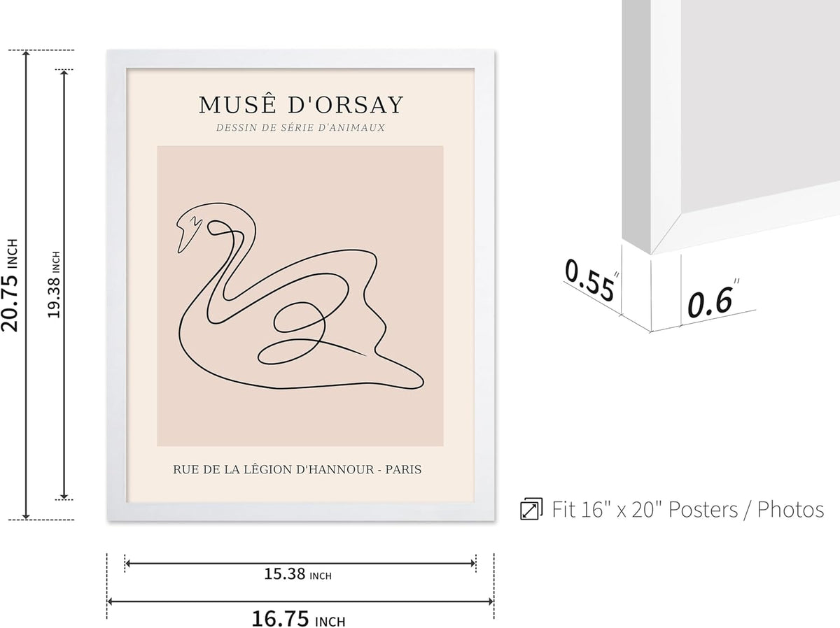 Poster Master Vintage Poster - Retro One Line Swan Drawing Print - Swan Art - Bird Art - Minimal