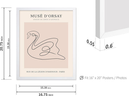 Poster Master Vintage Poster - Retro One Line Swan Drawing Print - Swan Art - Bird Art - Minimal