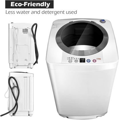 Giantex Portable Washing Machine, Full Automatic Washer and Dryer Combo, with Built-in Pump Drain 8