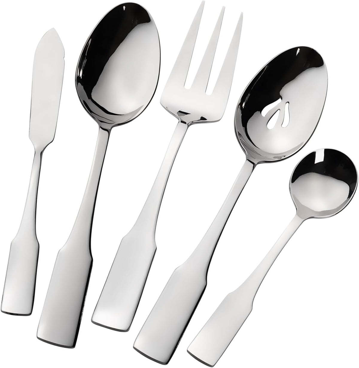 Alata Kate 65-Piece Silverware With Utensil-Serving Set, Service for 12, Stainless Steel Flatware