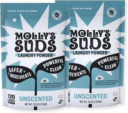 Molly's Suds Original Laundry Detergent Powder | Clean Laundry Detergent Powder for Sensitive Skin