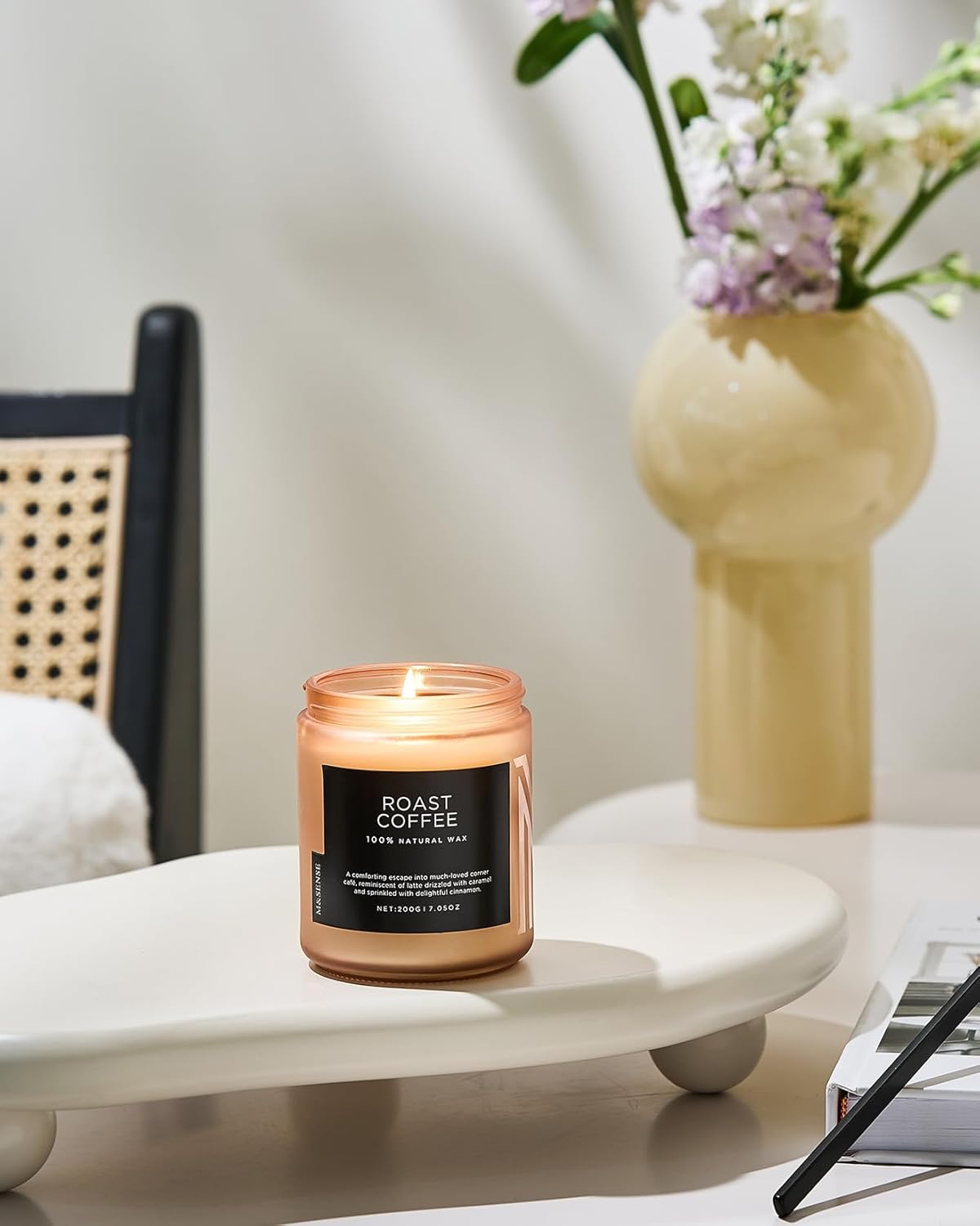 M&SENSE Coffee Candles Scented Strong, Organic Natural Soy Wax for Bedroom Kitchen Home Decor
