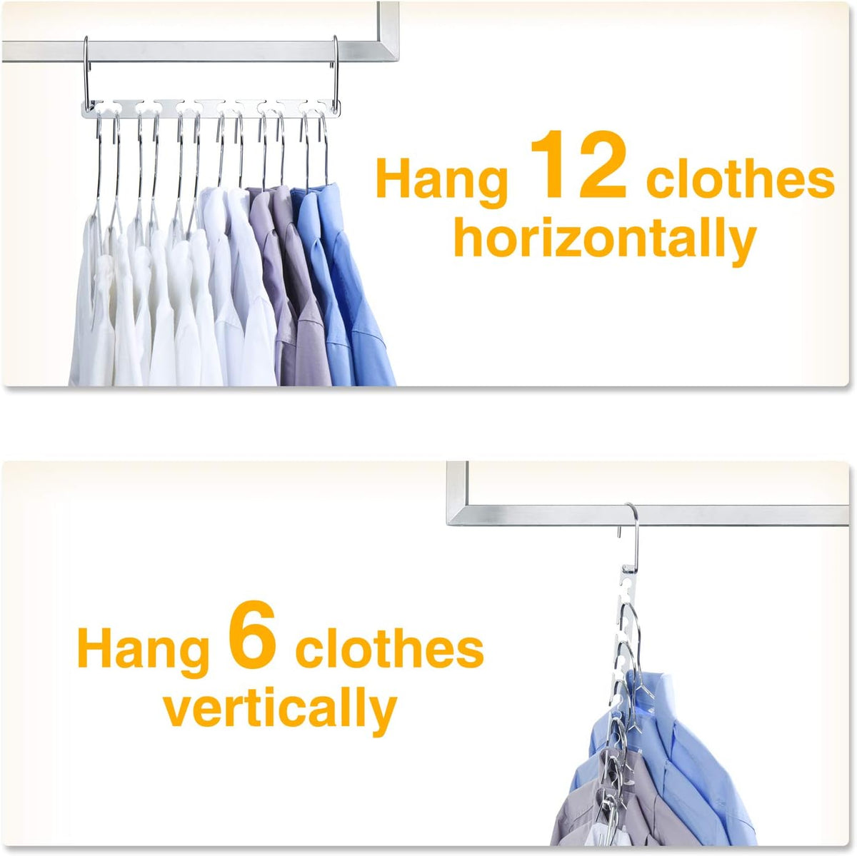 HOUSE DAY Space Saving Hangers for Clothes 12 Pack, Heavy Duty Hanger Organizer 30 Lbs Capacity