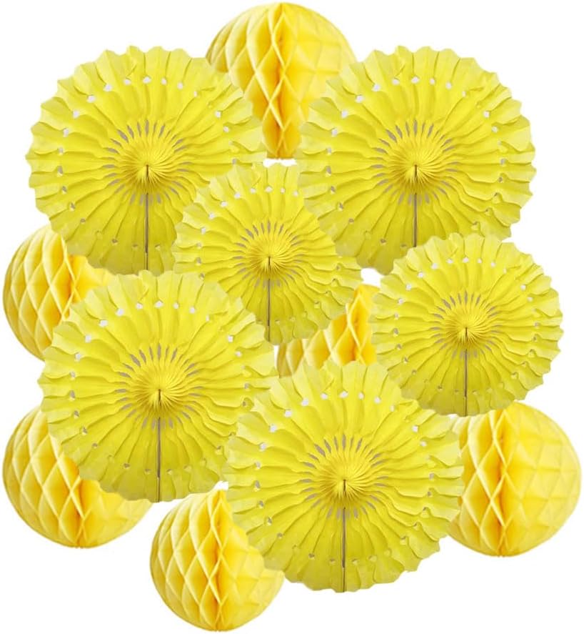 12pcs 6’’ 8’’ Honeycomb Balls Tissue Paper Fans Party Honeycomb Ball Fans Wall Tissue Pom Poms