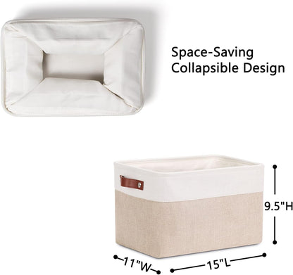 DULLEMELO Fabric Storage Bins, Storage Baskets for Organizing, Collapsible Rectangular Fabric