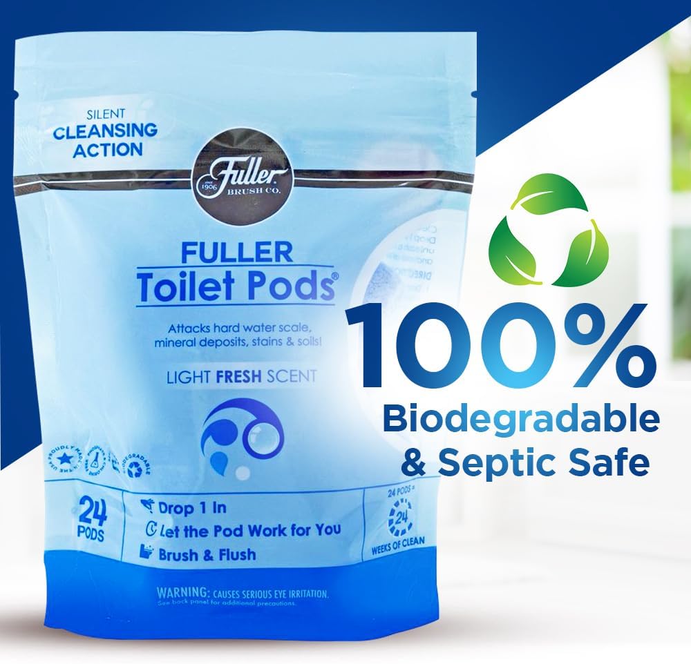 Fuller Brush Toilet Bowl Cleaner Pods - Water Soluble Tablet Cleansers, Cleans Descales & Refreshes