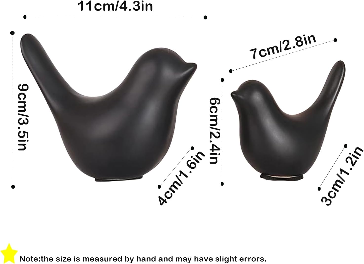 Small Animal Statues, Black Bird Figurines Home Decor, Modern Home Decorative, Ceramic Decor for